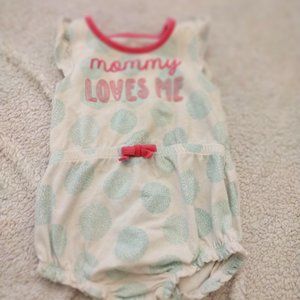 mommy loves me koala baby romper with cute bow in front